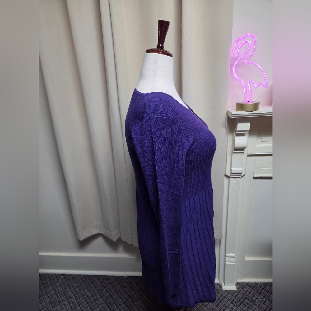NWT Dialouge Purple Silk Cashmere Sweater Cardigan Medium - Picture 4 of 9